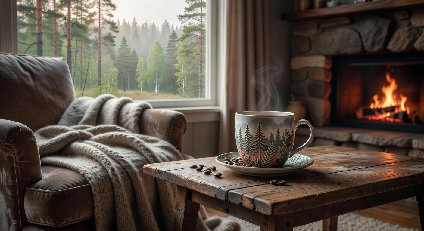 Cozy coffee moment at home with Melloarcivo cup